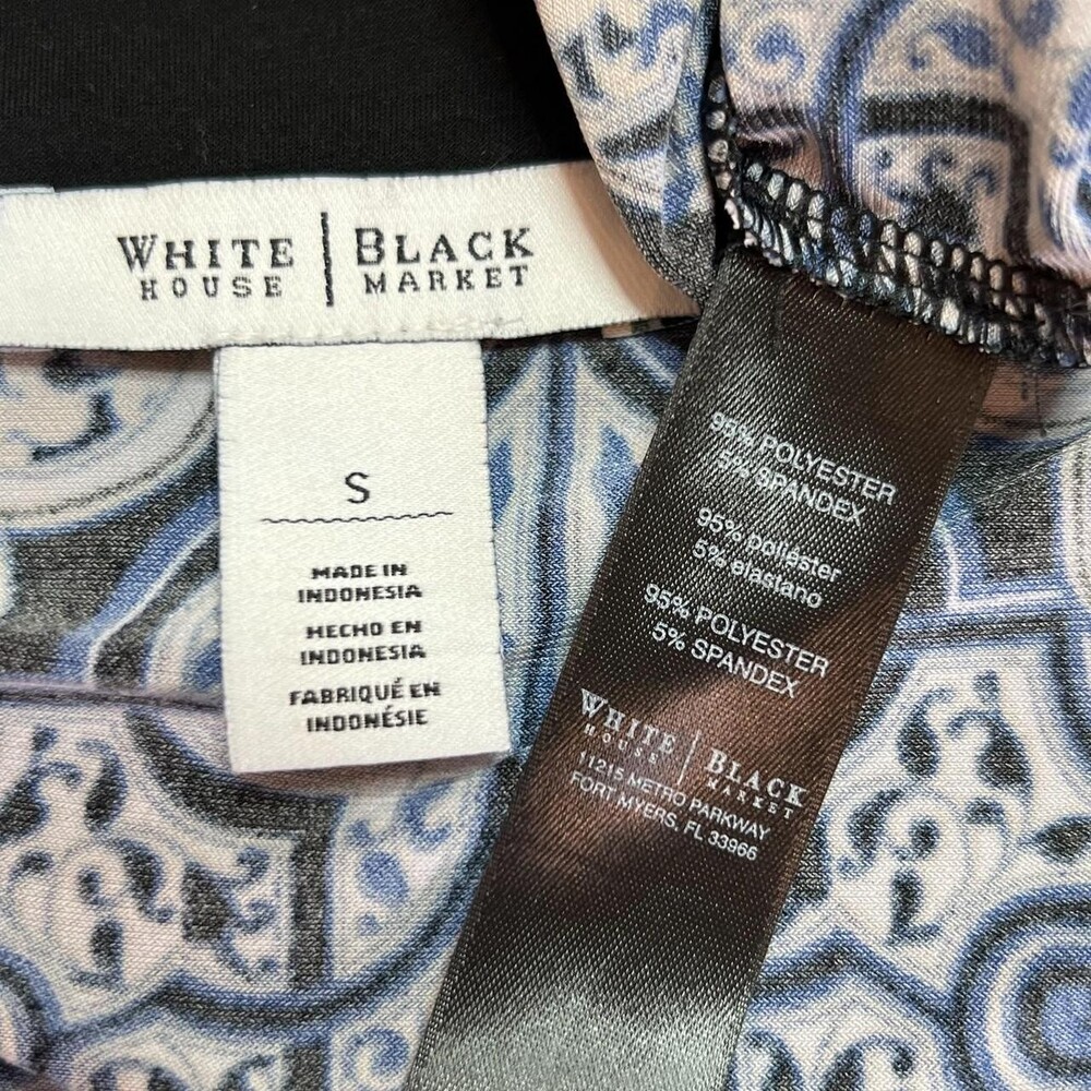 White House Black Market Women's Black and Blue Blouse - Picture 7 of 8